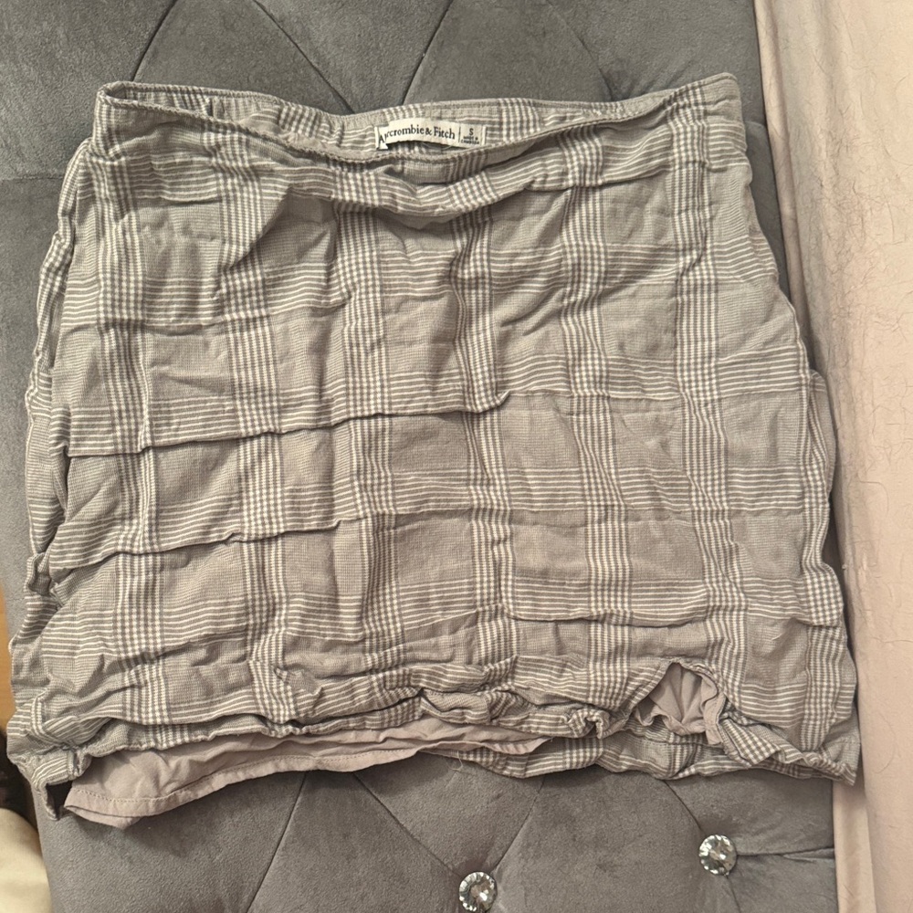 Abercrombie & Fitch Gray Plaid Mini Skirt